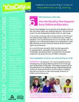 Fact Sheet 6: How The $10aDay Plan Supports Early Childhood Educators